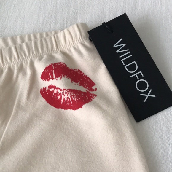 Wildfox Smooches Knox Fleece Joggers in Vanilla - Picture 2 of 8